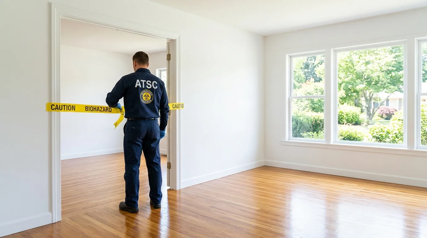Certified biohazard cleanup crew performing Trauma Scene Cleanup in West Scarborough